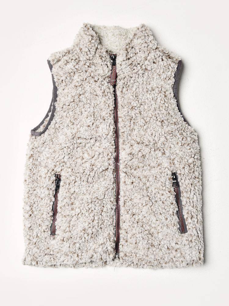 True Grit Boys' Double Up Frosty Tipped Pile Vest - Saint Bernard
