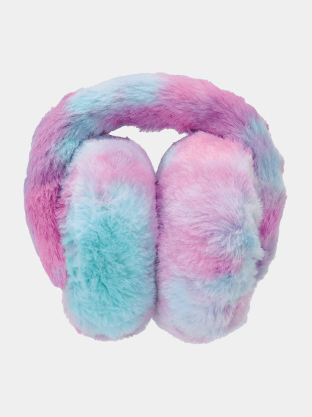 ISCREAM Girls' Tie Dye Unicorn Furry Ear Muff - Saint Bernard