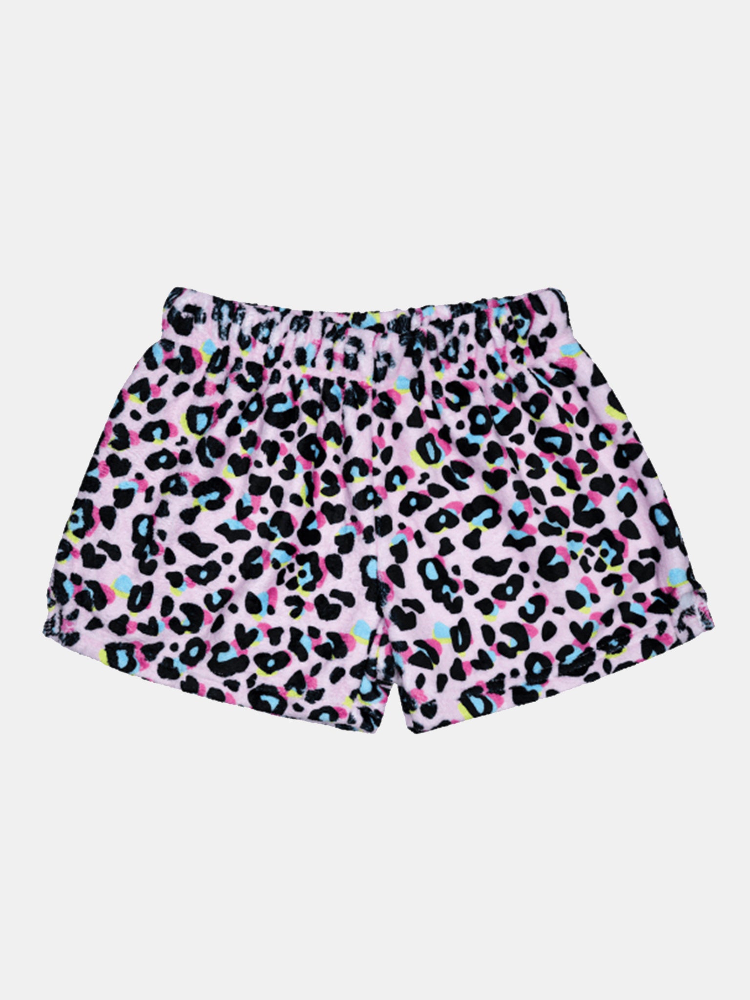 ISCREAM Girls' Pink Leopard Plush Short - Saint Bernard