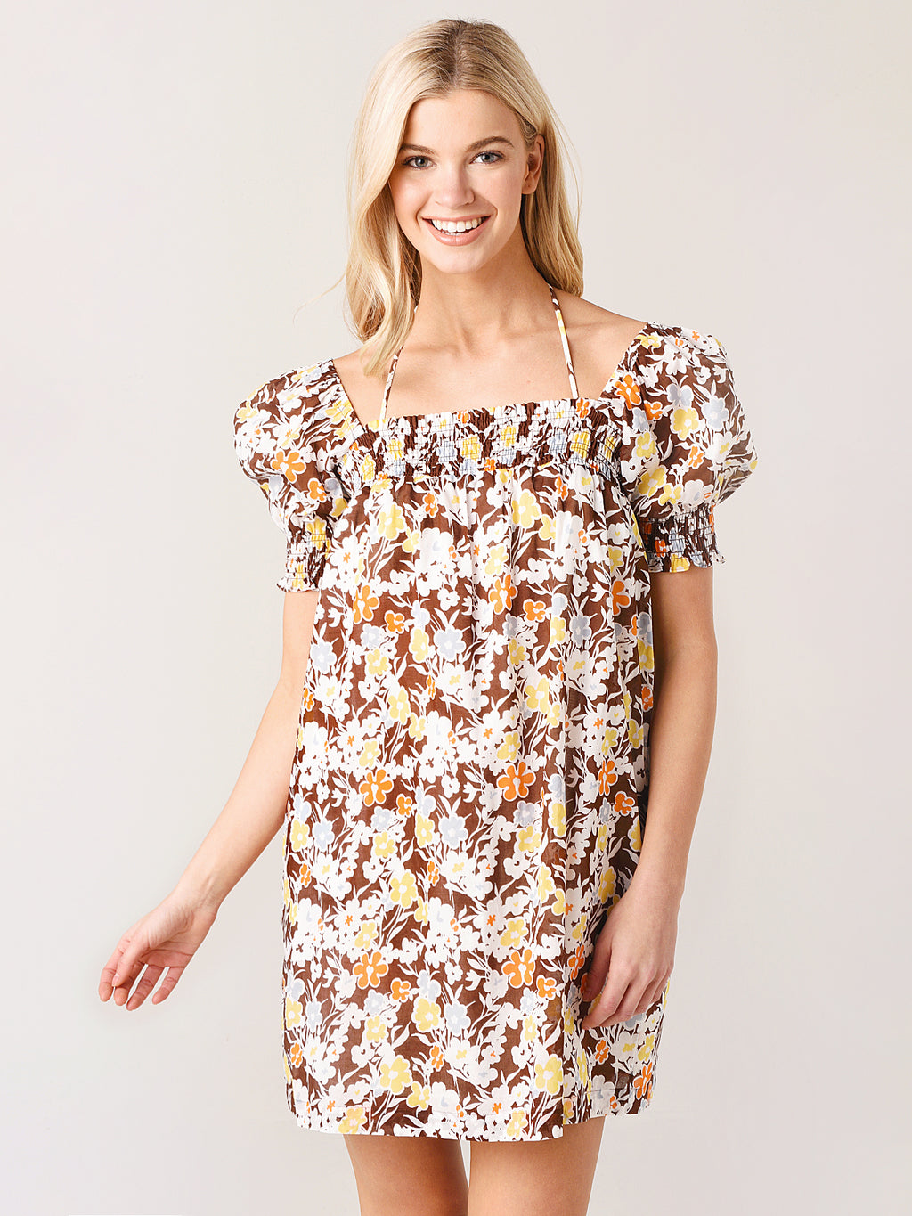 Tory Burch Women's Smocked Mini Dress - Saint Bernard