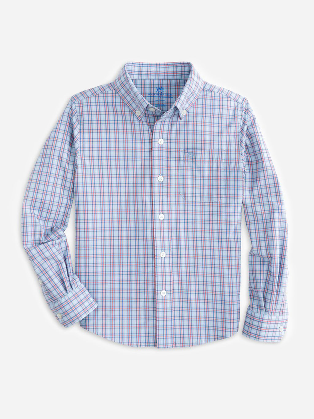 Southern Tide Boys' Ebb Plaid Intercoastal Sport Shirt - Saint Bernard