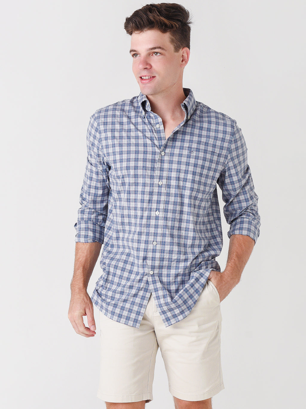Southern Tide Men's Heather Cast Intercoastal Sport Shirt - Saint Bernard