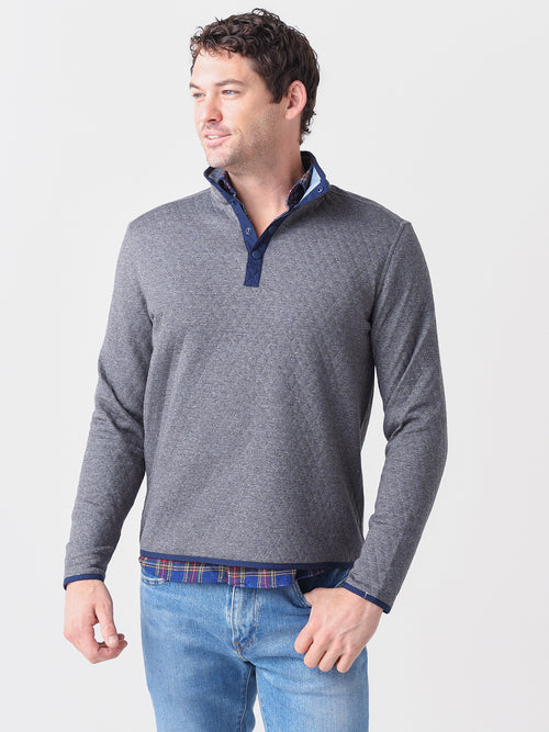 Southern Tide Men's Tiller Heather Reversible Quarter Zip Pullover