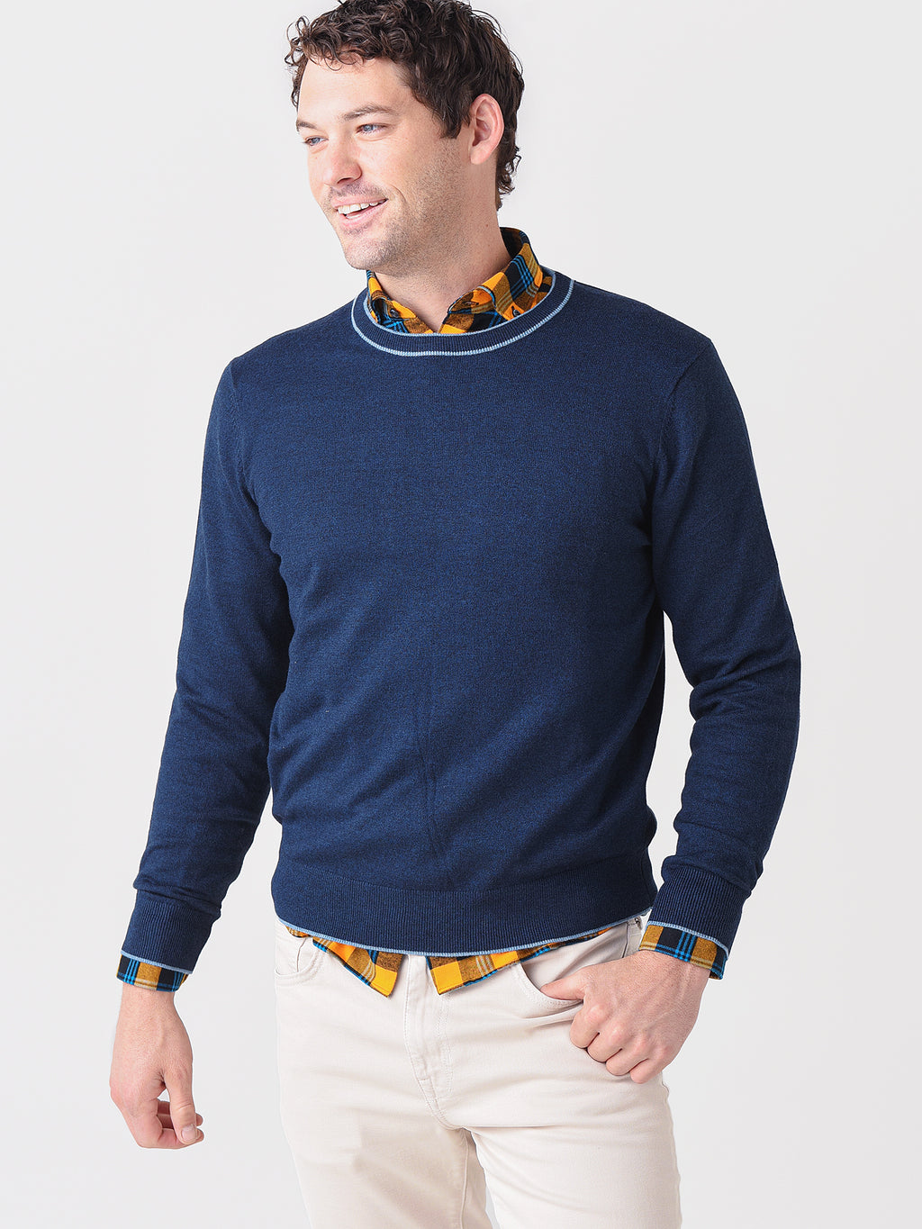 Southern Tide Men's Jade Heather Tipper Crewneck Sweater - Saint Bernard