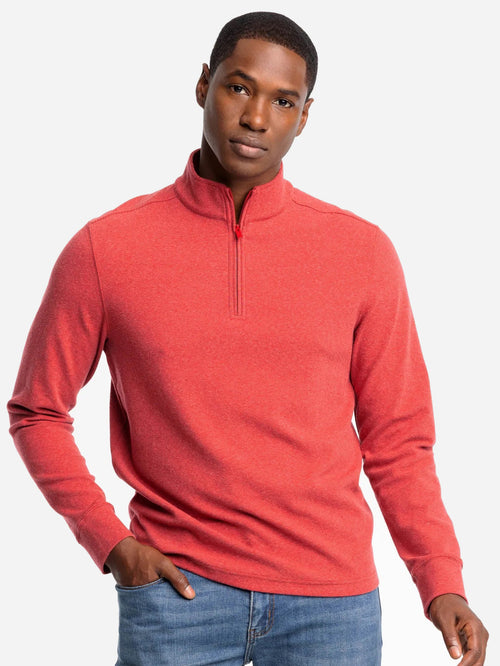Southern Tide Men's Backrush Heather Micro-Stripe Quarter-Zip