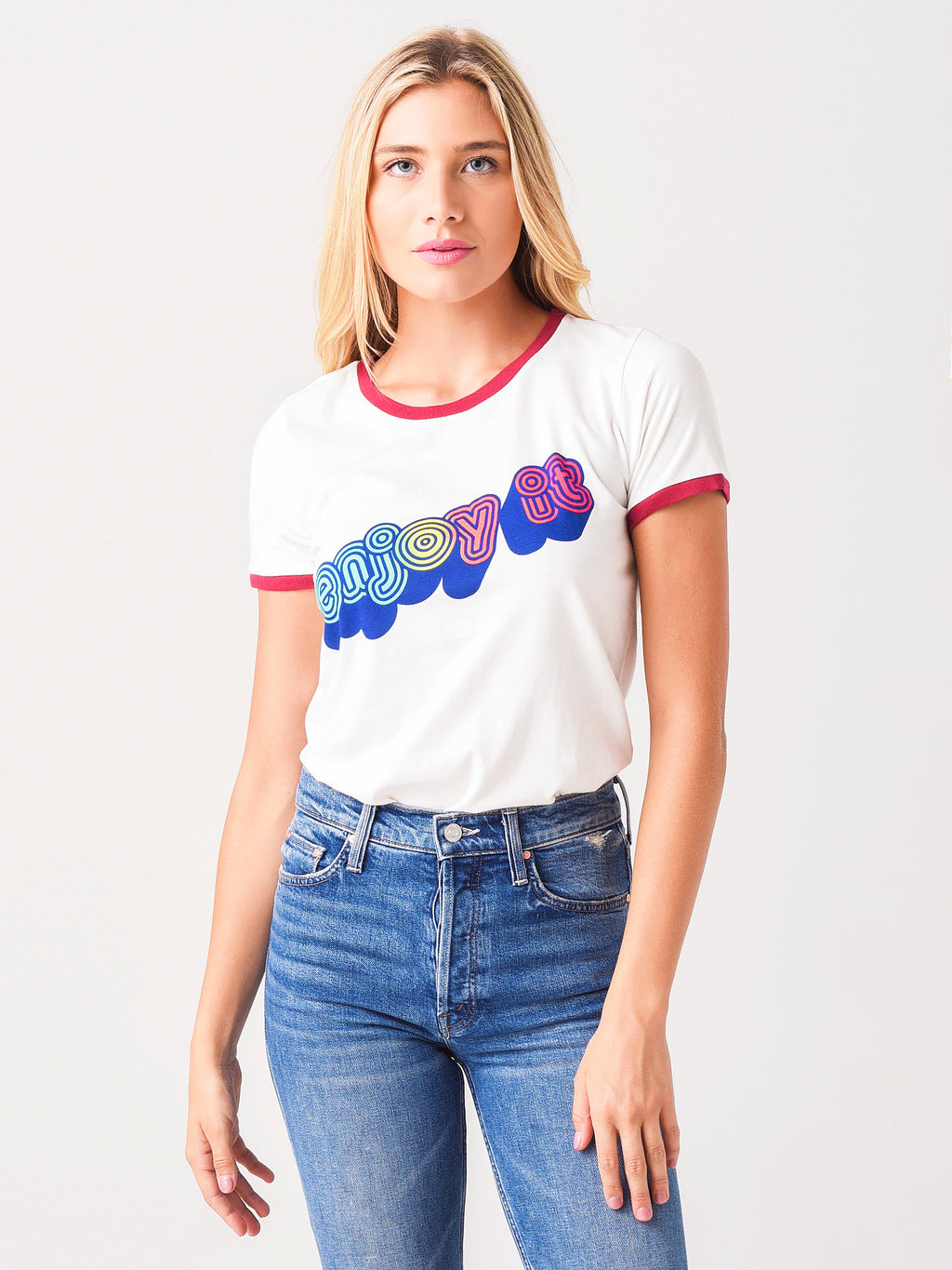 Mother Women's Itty Bitty Goodie Ringer Tee - Saint Bernard