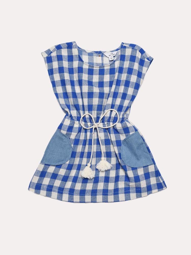 Mo:Vint Girls' Contrast Pocket Dress - Saint Bernard