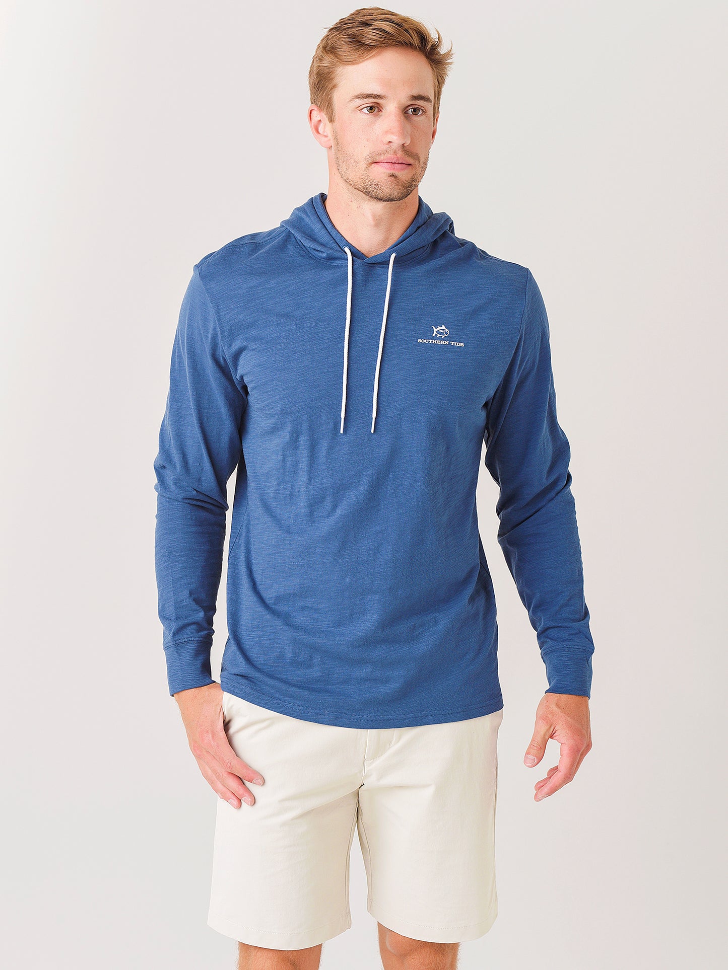 Southern Tide Men's South Shore Sun Farer Long Sleeve Hoodie T-Shirt - Saint Bernard