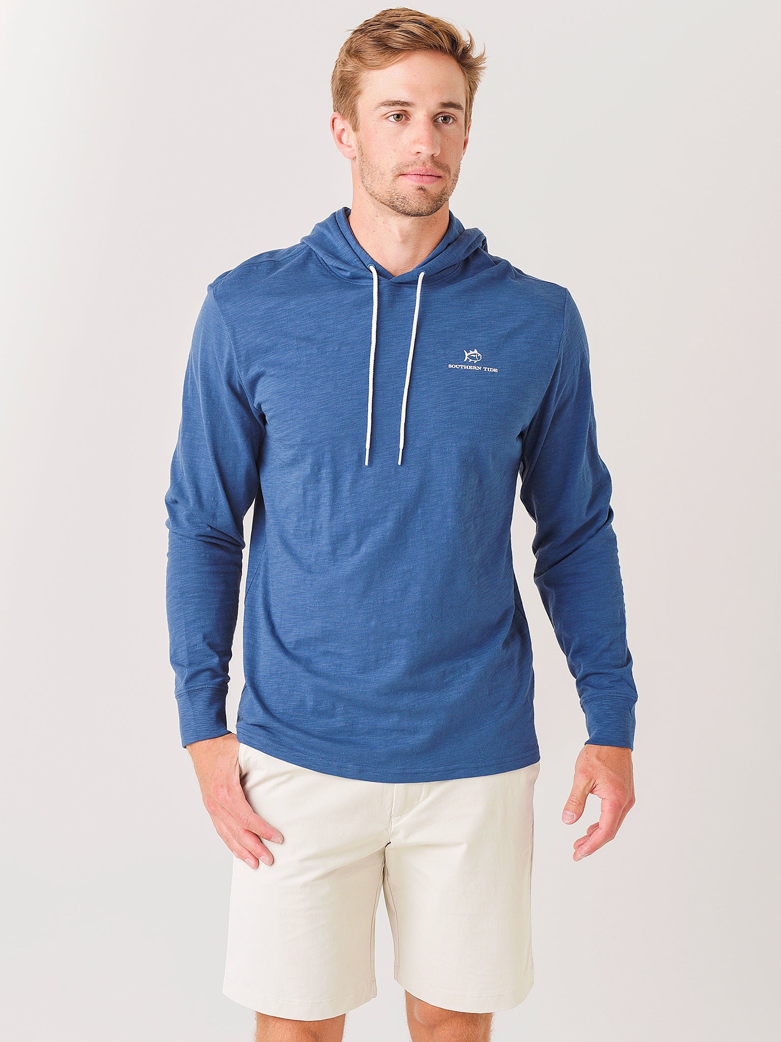 Southern Tide Men's South Shore Sun Farer Long Sleeve Hoodie T-Shirt - Saint Bernard