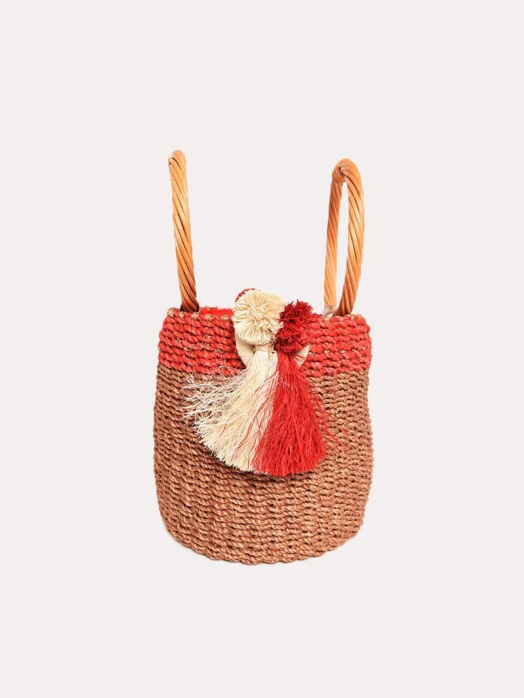 Serpui Marie Lauren Straw Basket Bag