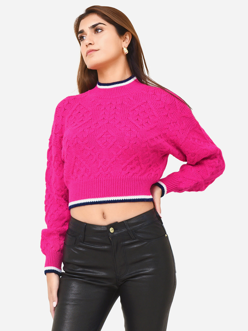 Mother Women's The Mock Neck Crop Jumper - Saint Bernard