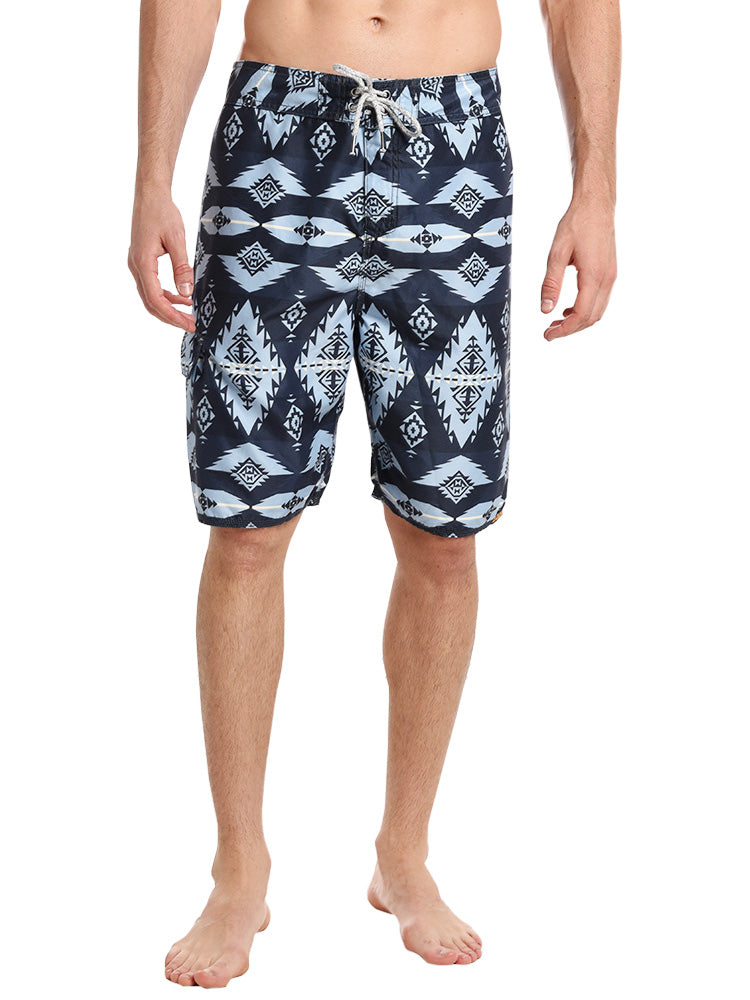 True Grit Waterman Board Short 9in Blue River - Saint Bernard