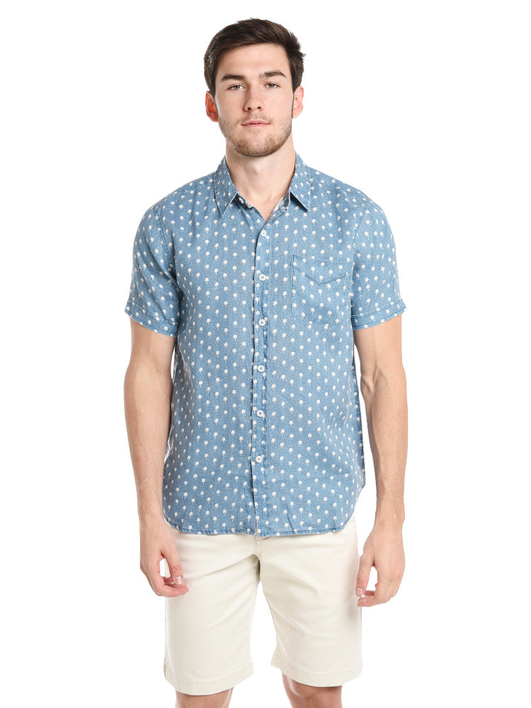 True Grit Avalon Lux Linen Short Sleeve Shirt - Saint Bernard
