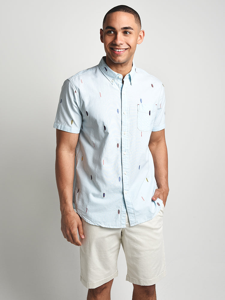 True Grit Island Time Paddleout Button Collar Shirt - Saint Bernard