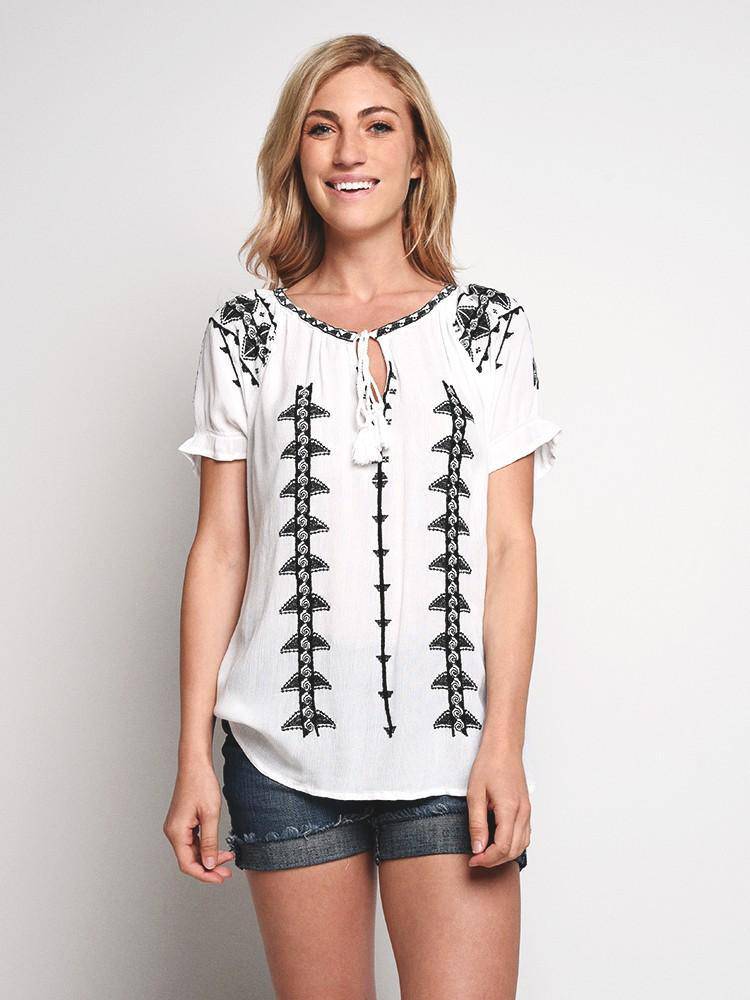 Dylan Free Spirit Short Sleeve Top - Saint Bernard