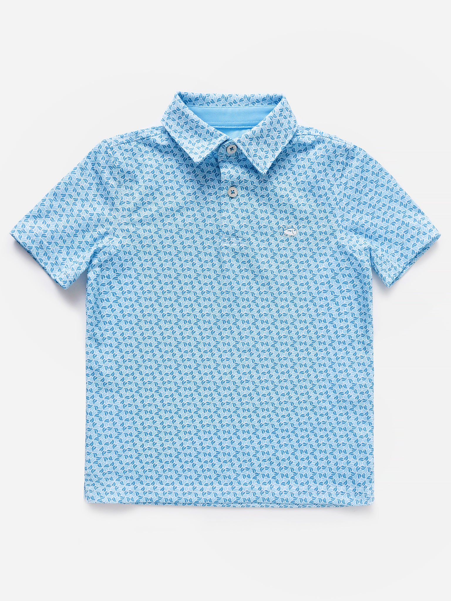 Southern Tide Boys' Bimini Frond Printed Performance Polo - Saint Bernard
