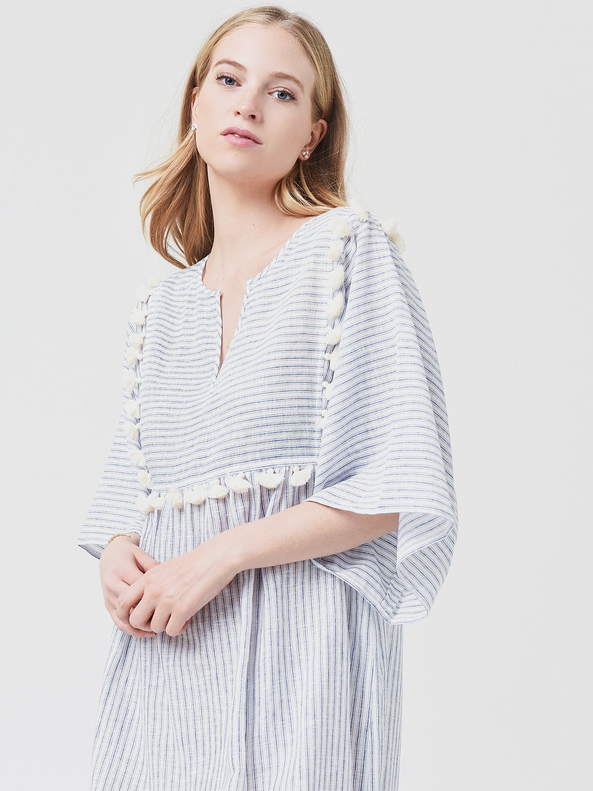 midi caftan dress Tory Burch Women's Stripe model: 269021 so getting dressed is Long Sleeve Halter Velvet Color:Gray with Belt