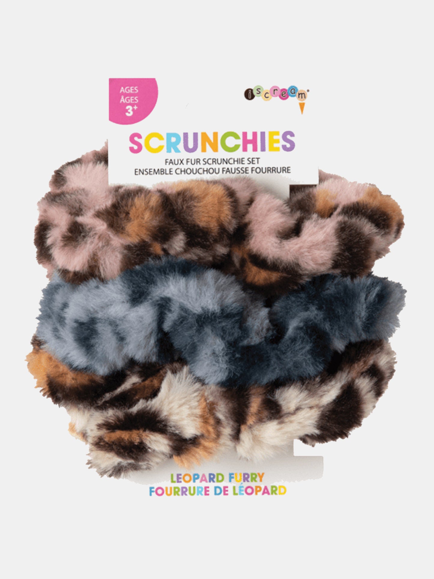 Iscream Leopard Furry Scrunchie Set - Saint Bernard