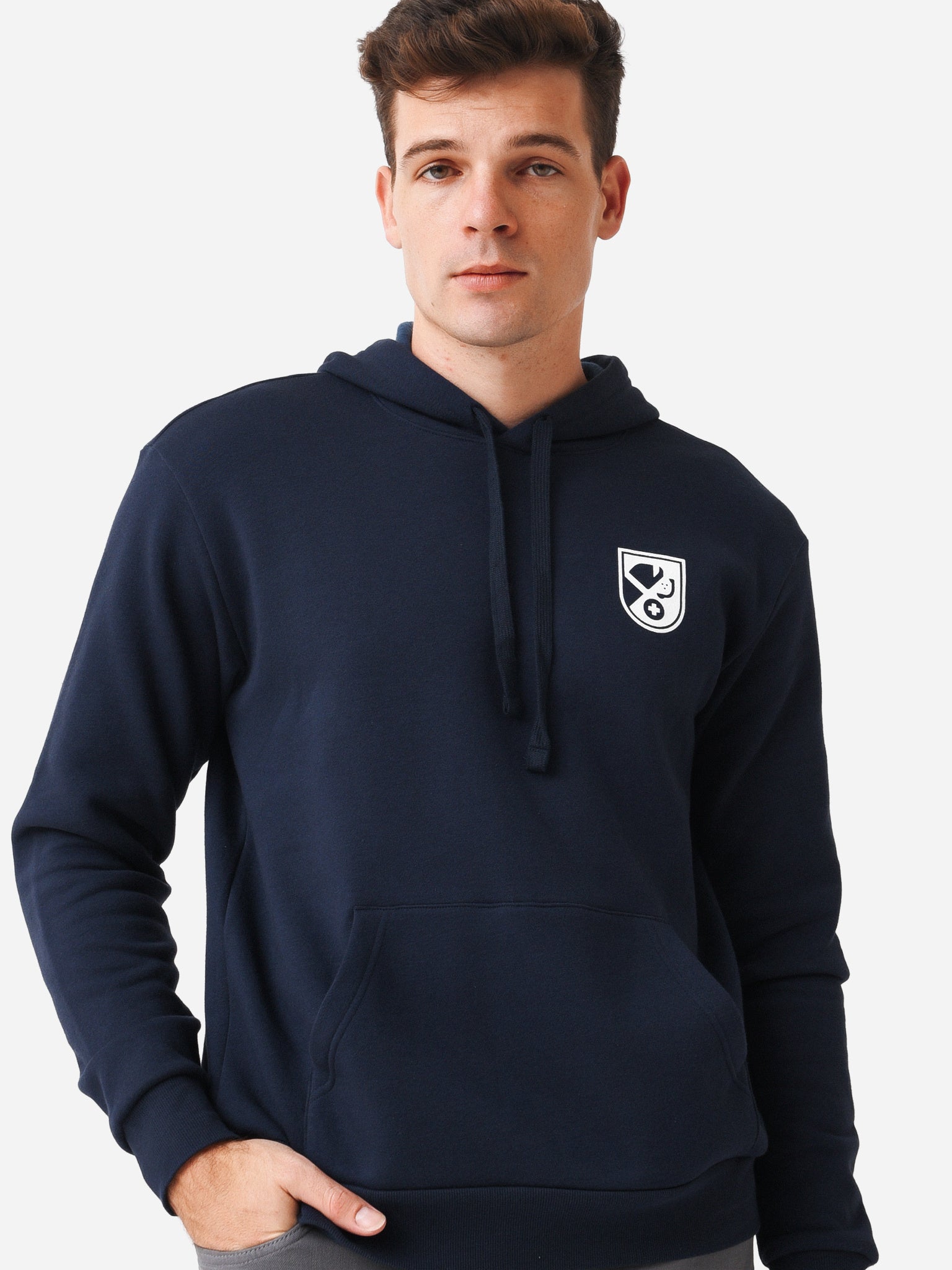 St Bernard Blue Pattern Print Men Women Pullover Hoodie