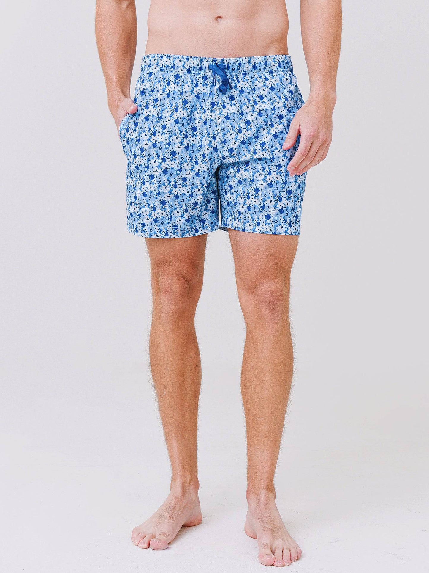 Southern Tide Men's Hawaiian Floral Swim Trunk - Saint Bernard