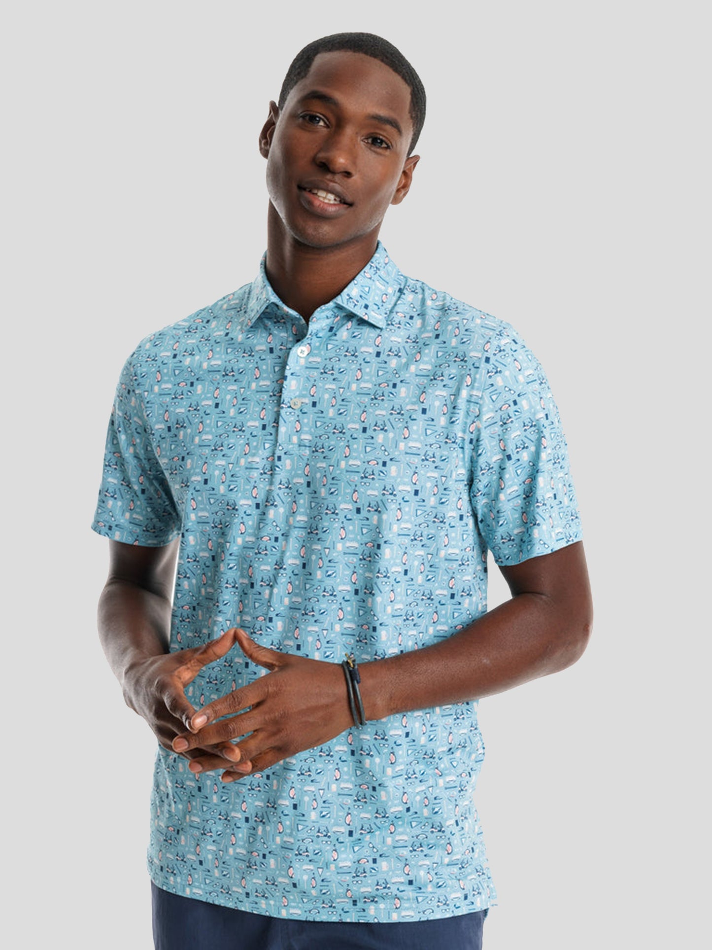 Southern Tide Men's Driver Ridge Crest Performance Polo - Saint Bernard