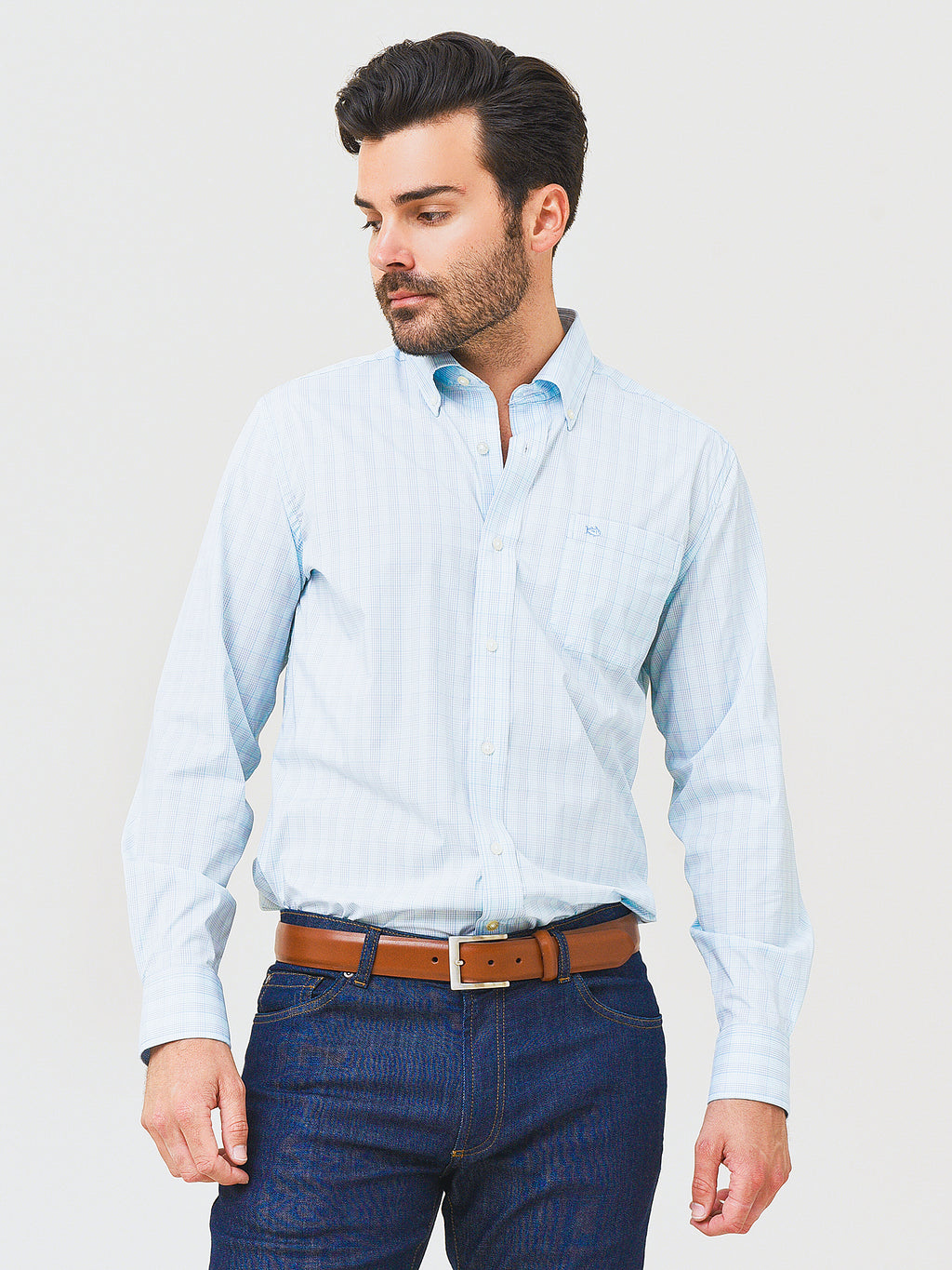 Southern Tide Men's Carlton Plaid Brrr® Intercoastal Sport Shirt - Saint Bernard