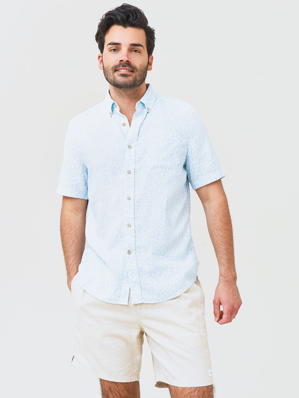Southern Tide Men's Coral Life Printed Button-Down Shirt - Saint Bernard