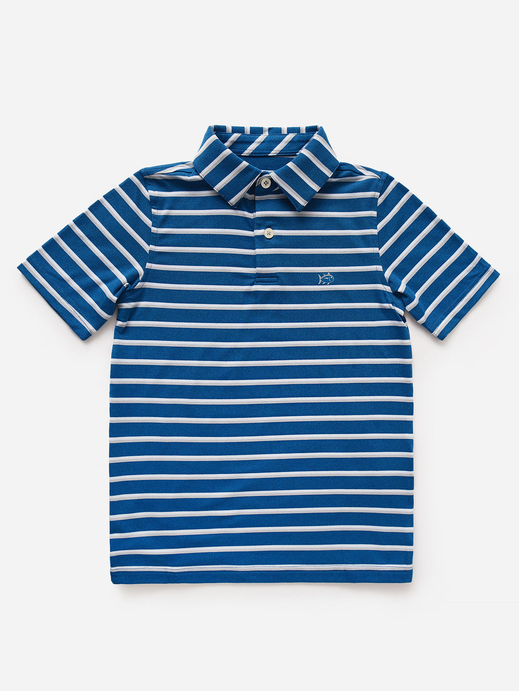 Southern Tide Boys' Ryder Greer Performance Striped Polo Shirt - Saint Bernard