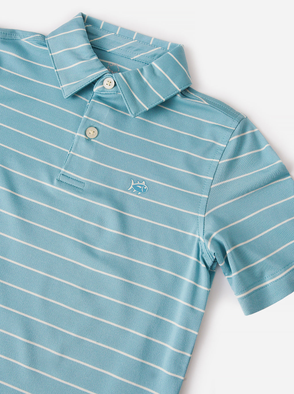 Southern Tide Boys' Driver Nearshore Stripe Performance Polo - Saint Bernard