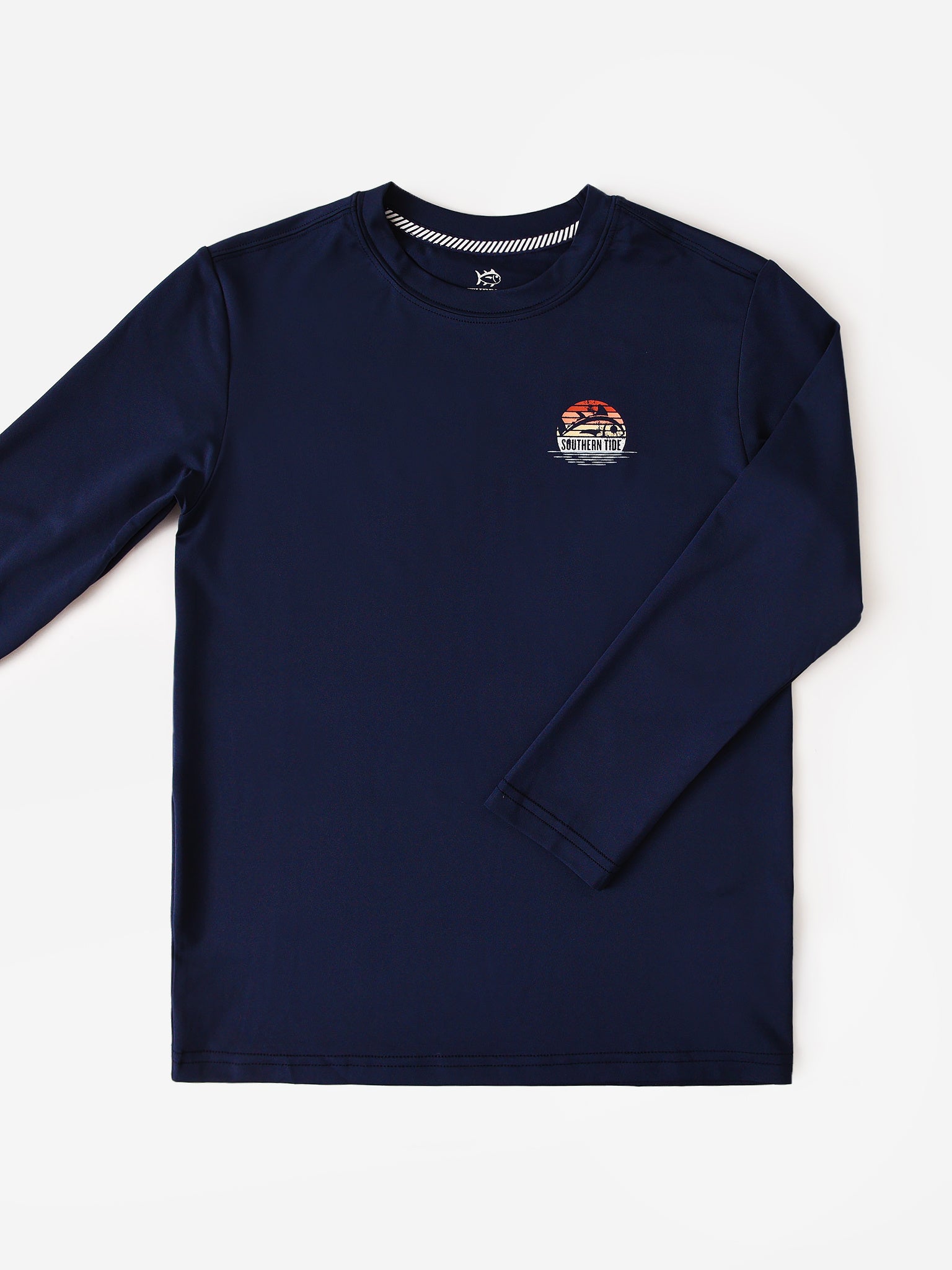 Southern Tide Boys' Circle Sunset Long Sleeve Performance T-Shirt - Saint Bernard