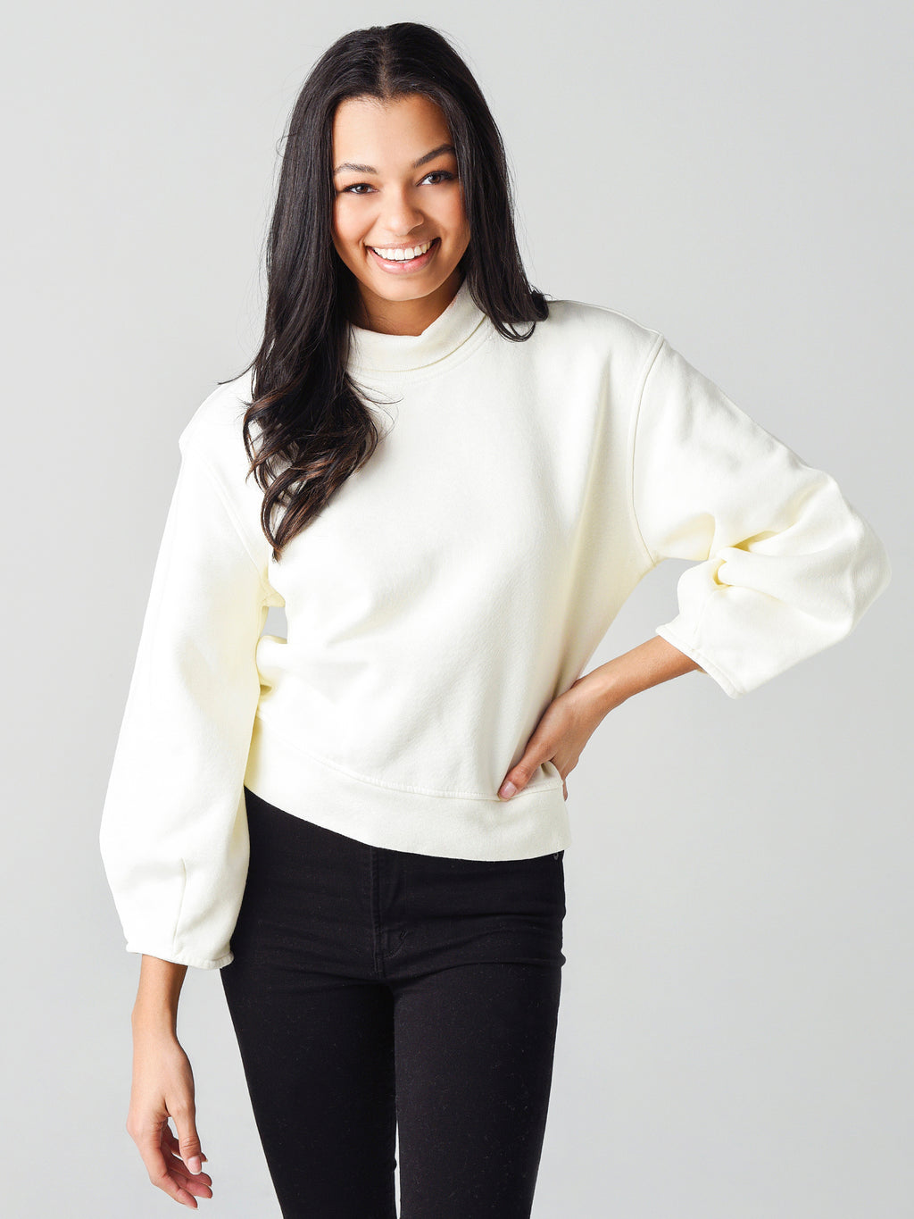Citizens Of Humanity Women's Maya Mock Neck Sweatshirt - Saint Bernard