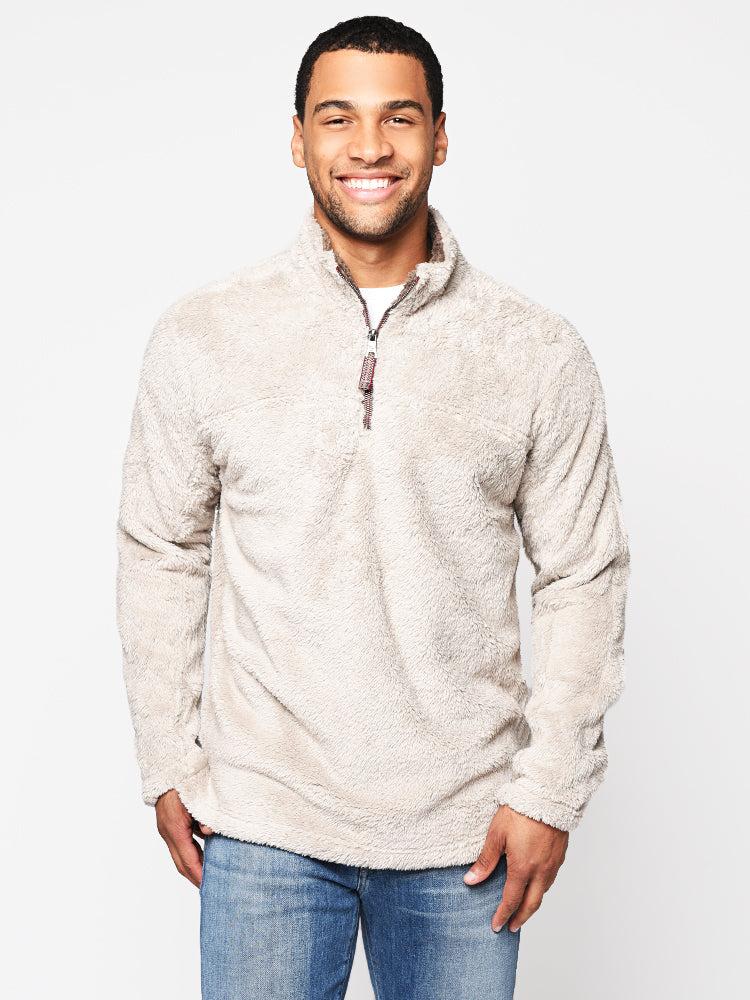 True Grit Double Plush 1/4 Zip Pullover - Saint Bernard