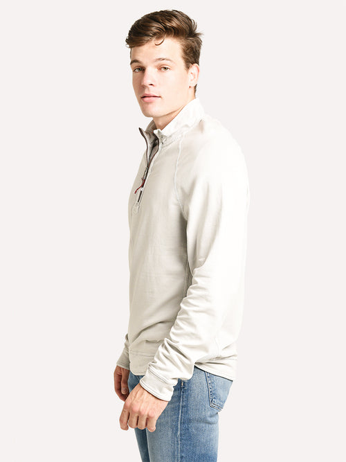 True Grit Men's Cashmere Heather Fleece 1/4 Zip Raglan Sweater