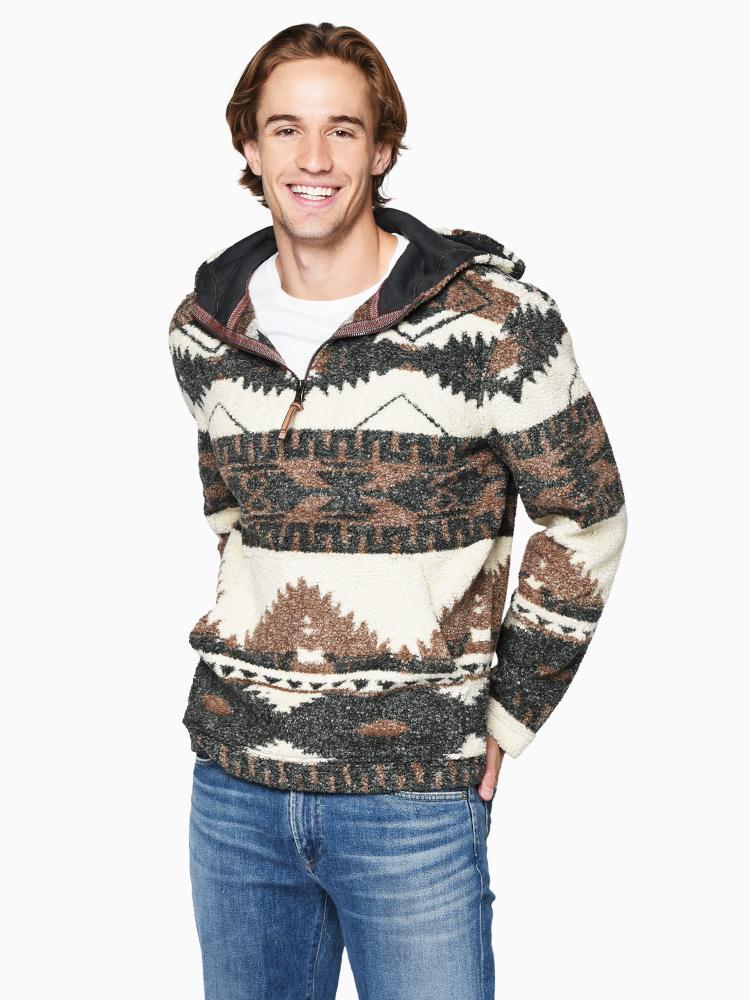 True Grit Men’s Melange Mesa ¼ Zip Hoodie - Saint Bernard