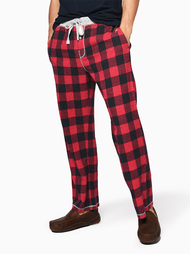 True Grit Melange Buffalo Check Flannel Pant - Saint Bernard