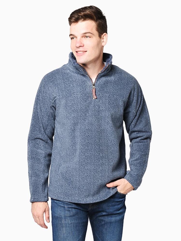 True Grit Herringbone Fleece ¼ Zip Pullover - Saint Bernard
