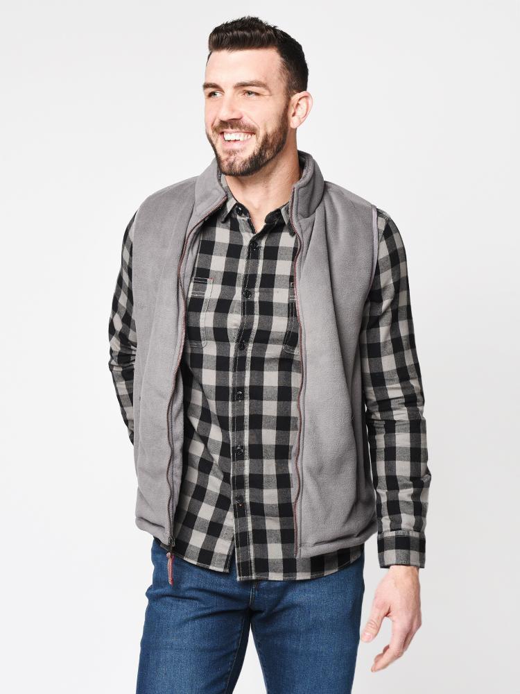 True Grit Men’s Bonded Polar Fleece & Sherpa Vest - Saint Bernard