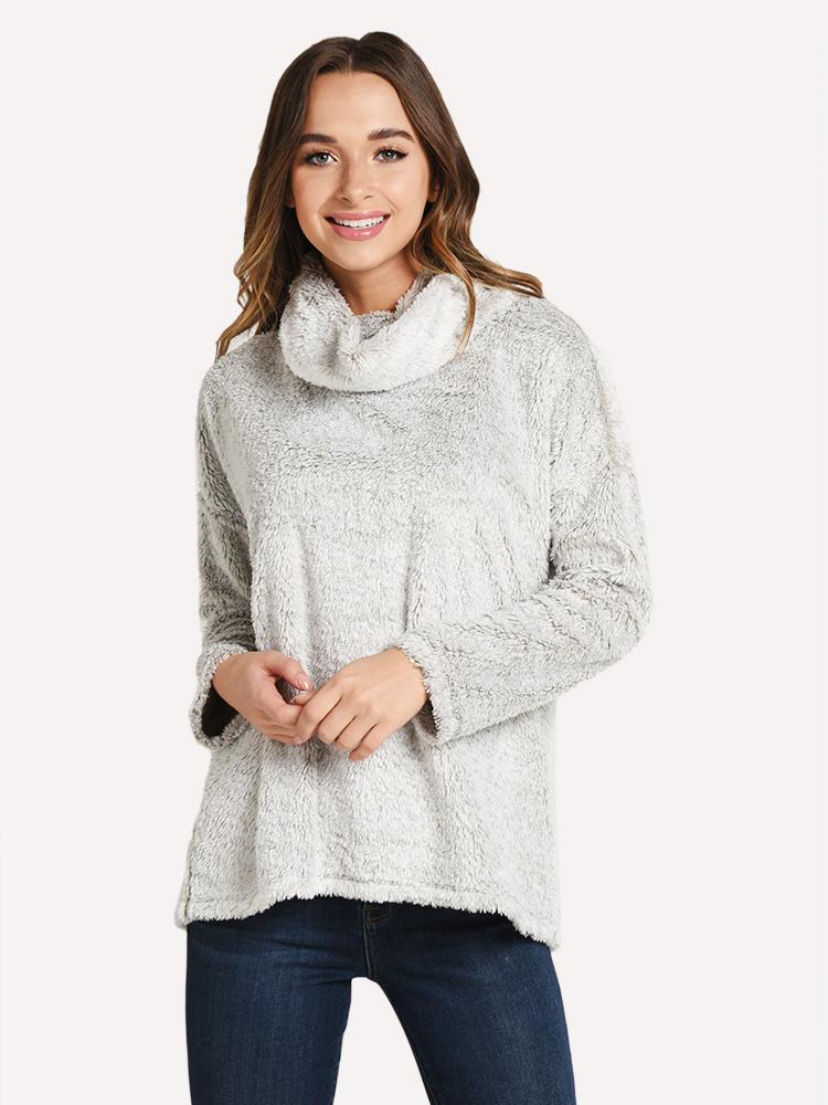 Dylan Vintage Shag Sherpa Soft Cowl Neck - Saint Bernard