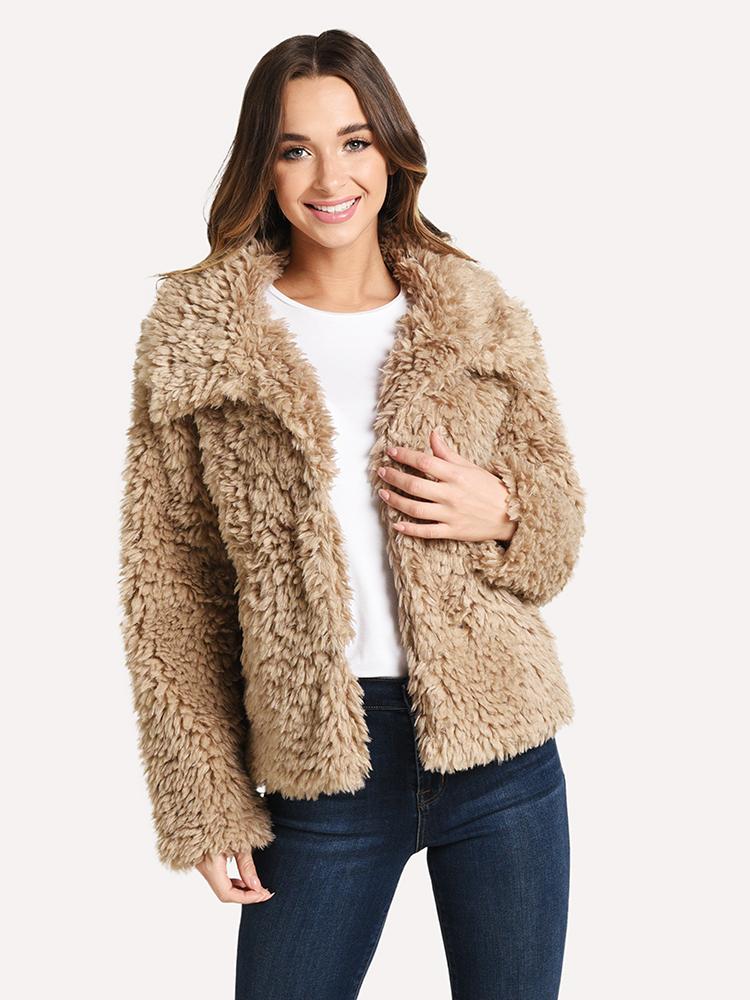 Dylan Fluffy Sherpa Snap Jacket - Saint Bernard