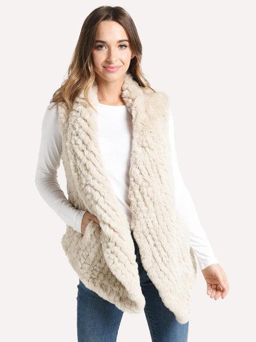 Dylan Pia Knit Fur Plush Vest