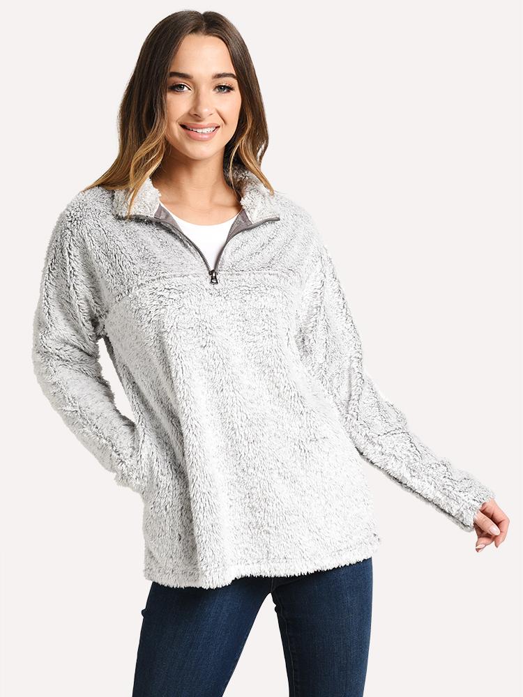 Dylan Women’s Vintage Shag Sherpa Pullover - Saint Bernard