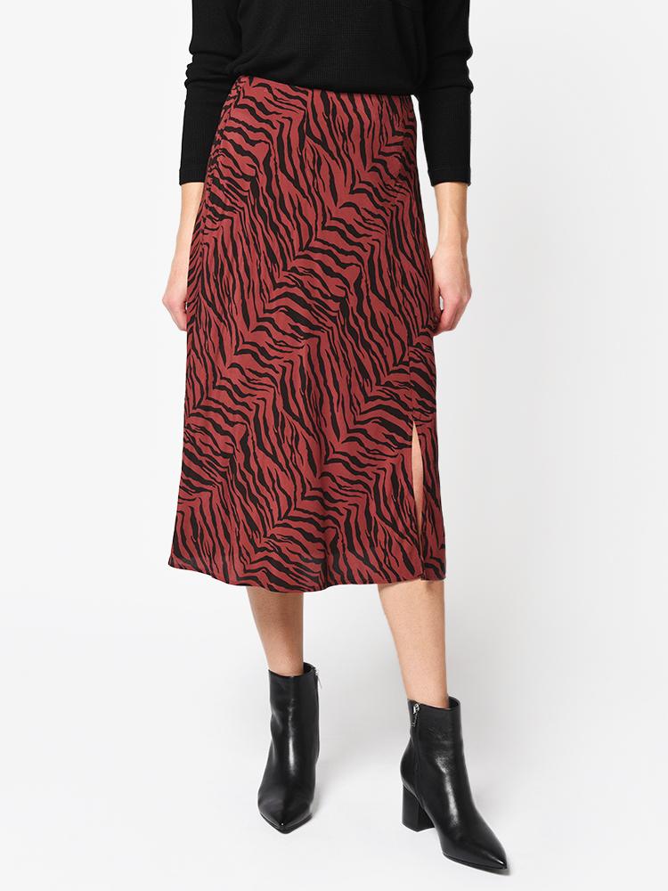 Rails Women’s Veda Rust Tiger Stripe Skirt | $158.00 | Saint Bernard