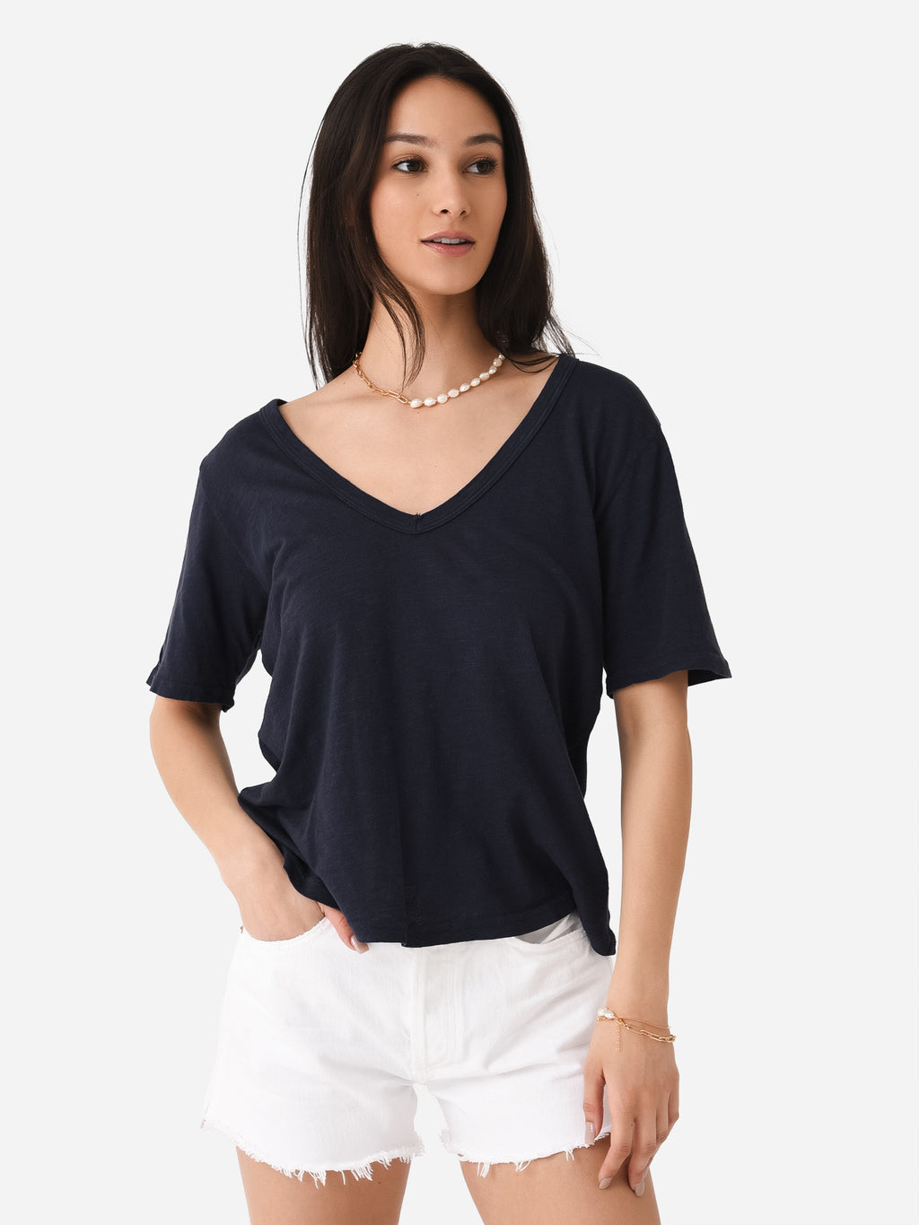 Citizens Of Humanity Women's Cecilie V-Neck Tee - Saint Bernard