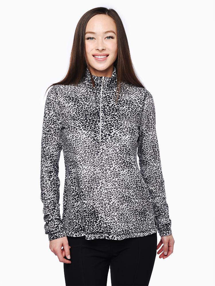 Sno Skins Microfleece Cheetah ½ Zip Baselayer Top - Saint Bernard