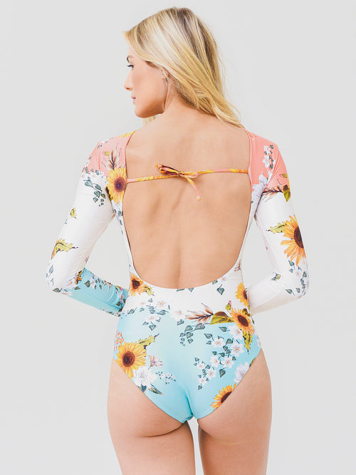 Agua Bendita Women's Clara Long Sleeve One-Piece Swimsuit