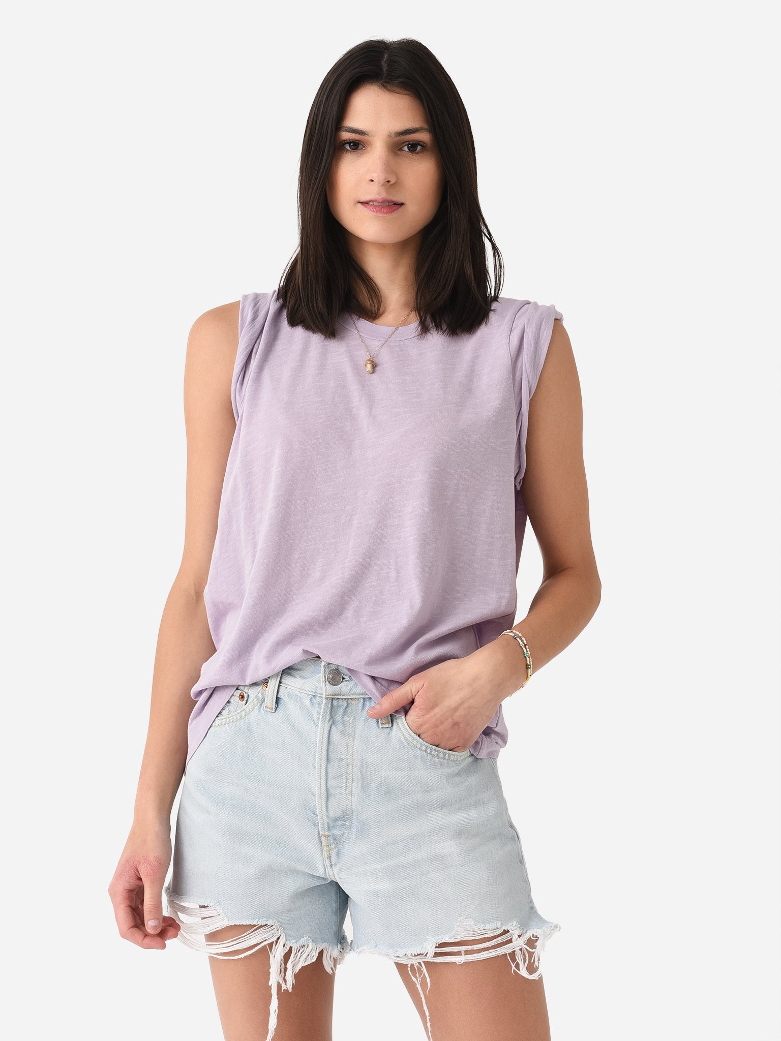 Citizens Of Humanity Women's Kelsey Roll Sleeve Tee - Saint Bernard