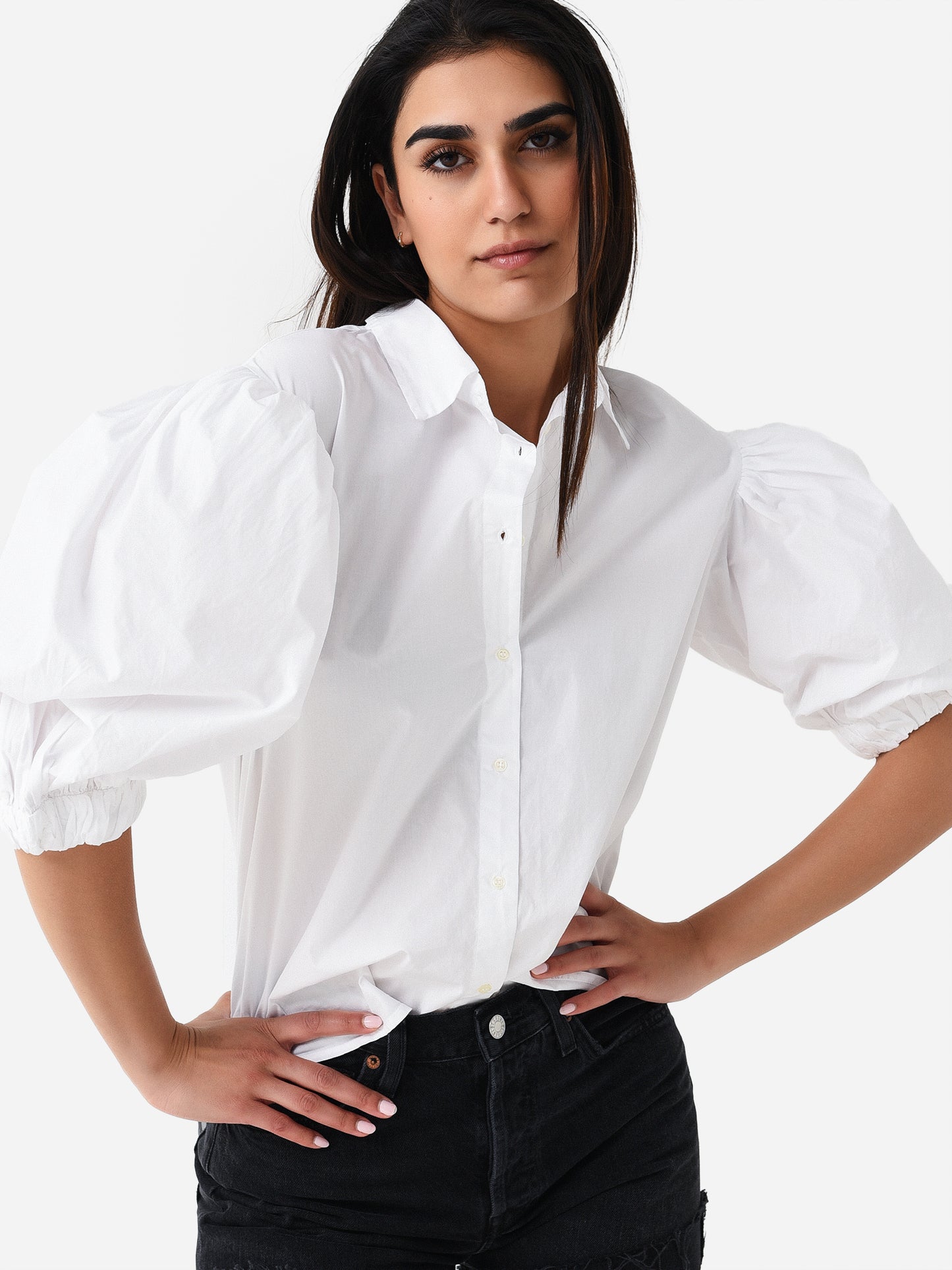 Citizens Of Humanity Women's Anya Puff Sleeve Top - Saint Bernard