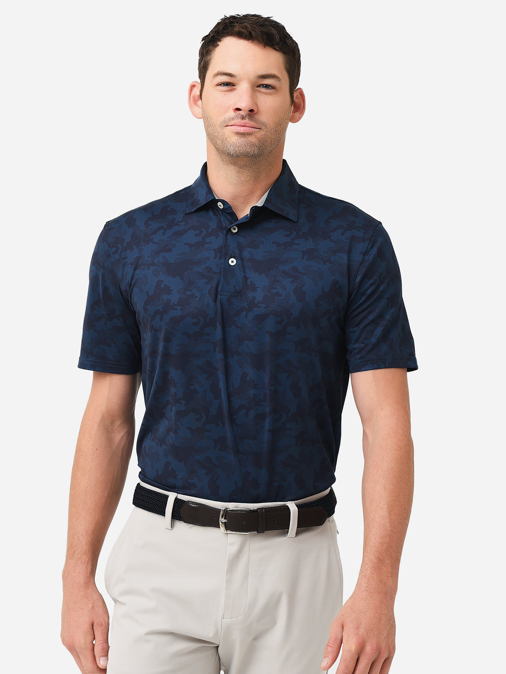 Southern Tide Men's Driver Camo Print Performance Polo - Saint Bernard
