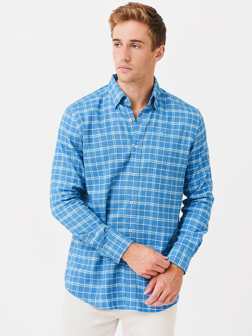 Southern Tide Men's Bennett Heather Plaid Beach Flannel Sport Shirt