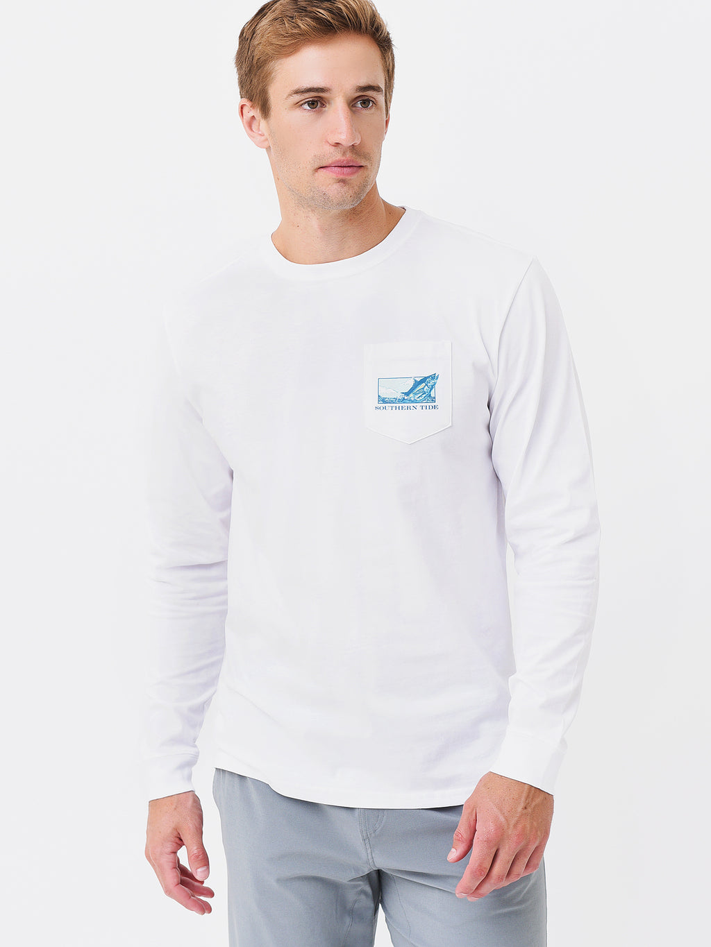 Southern Tide Men's Saltwater Specialist Tuna Long Sleeve T-Shirt - Saint Bernard